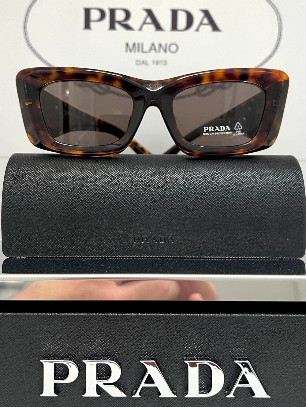 PRADA Milano SPR 13Z-F Tortoise Brown Sunglasses